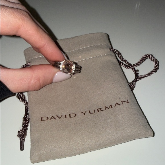 David Yurman Silver Ring with Clear Gemstone - Picture 2 of 2